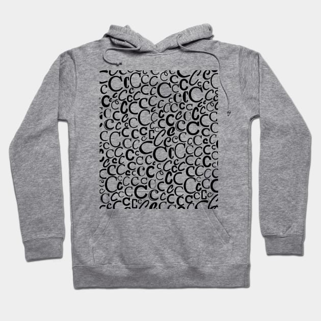 C - Typography (Black) Hoodie by gillianembers